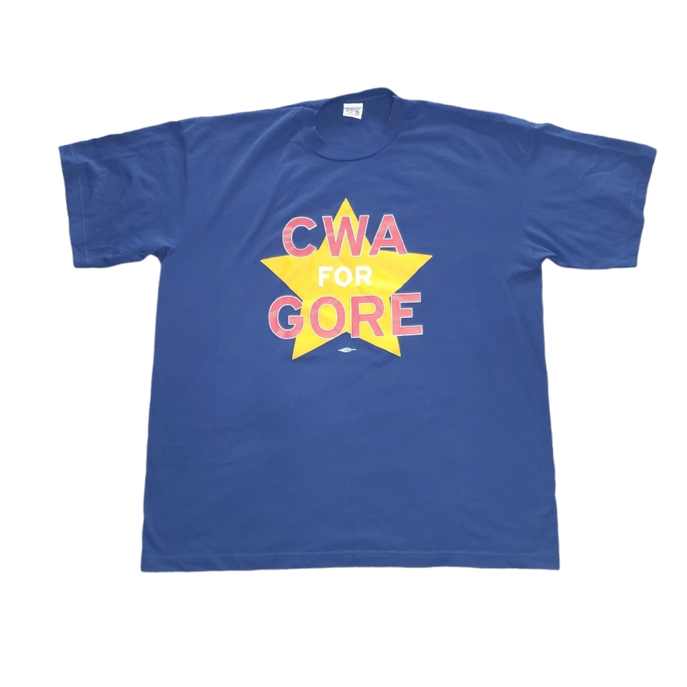 CWA for Al Gore Shirt Presidential Campaign Vintage Tee 90s Navy Blue Tee XL